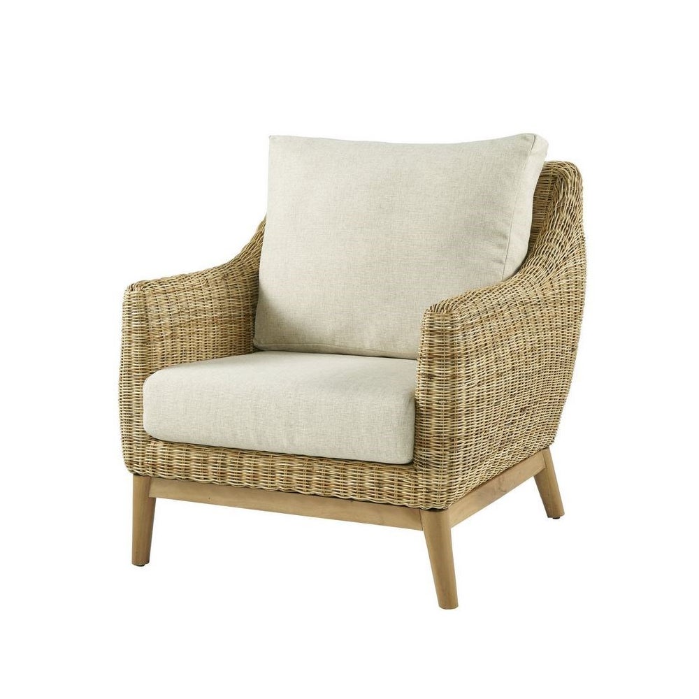 Metropolitan Club Chair Frame Color - Natural Weave Color - Natural  Cushion Color - Cream