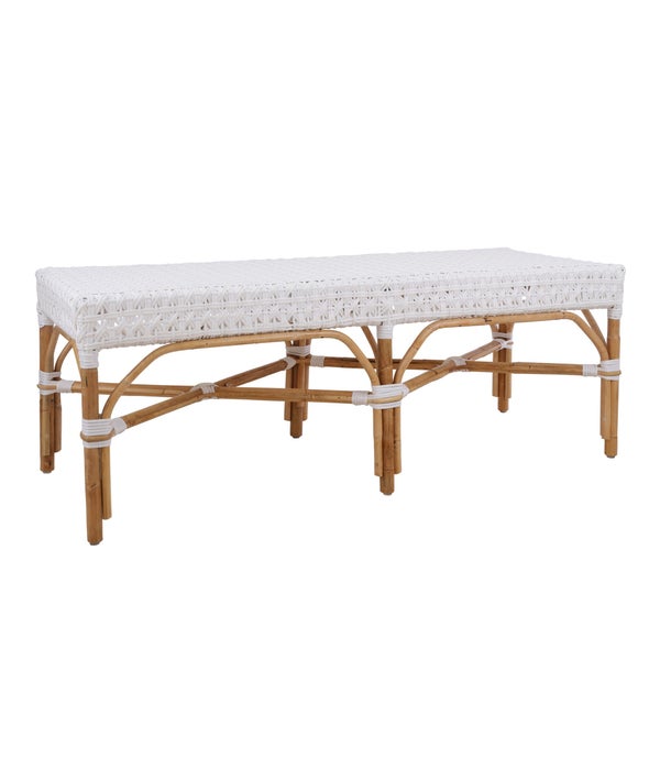 CLOSE-OUT!!Bistro Bench 54"  Color - White (Star Pattern)50% OFF!This Item Will Be Discontinue