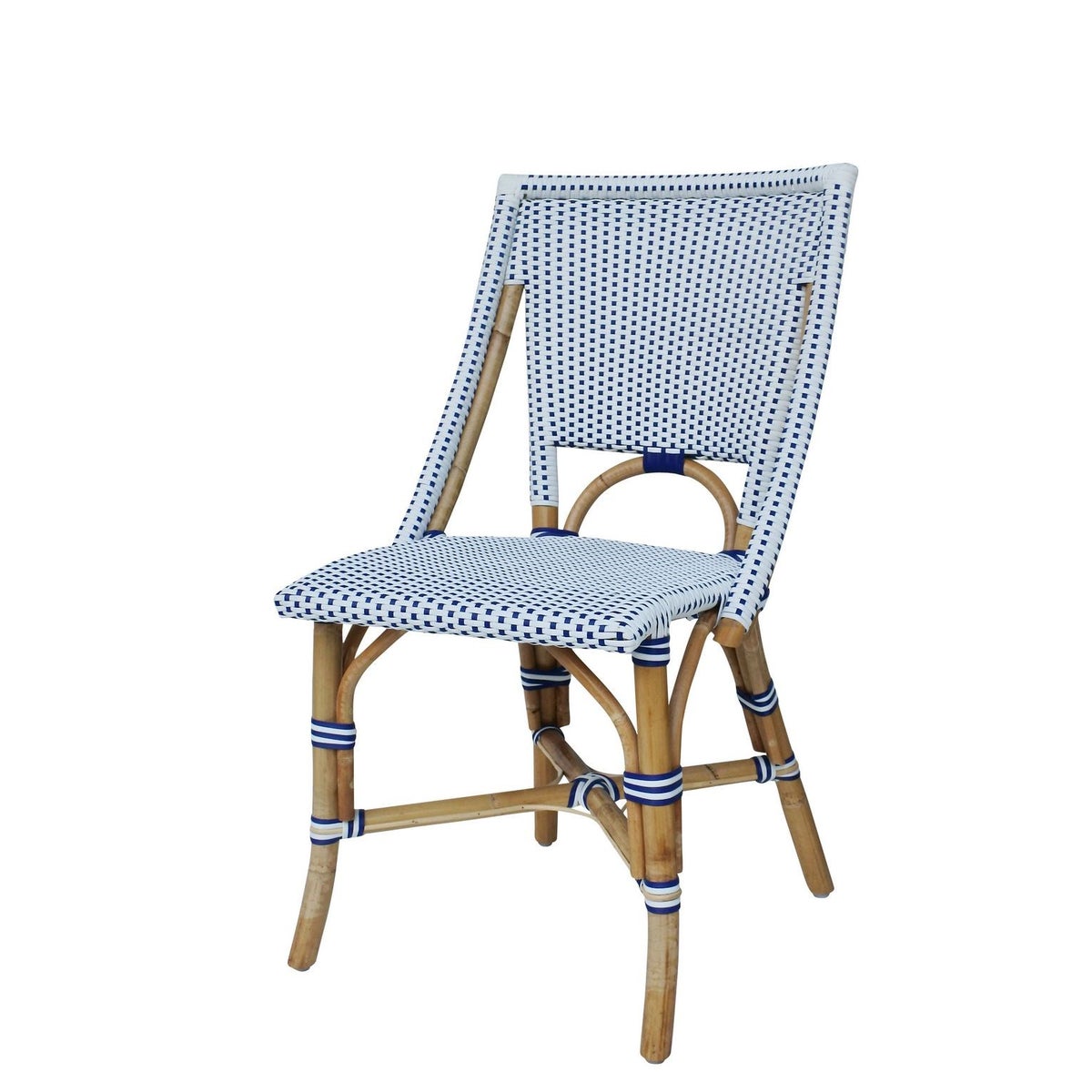 Bistro Chair Color - White/Navy SOLD IN PAIRS ONLY