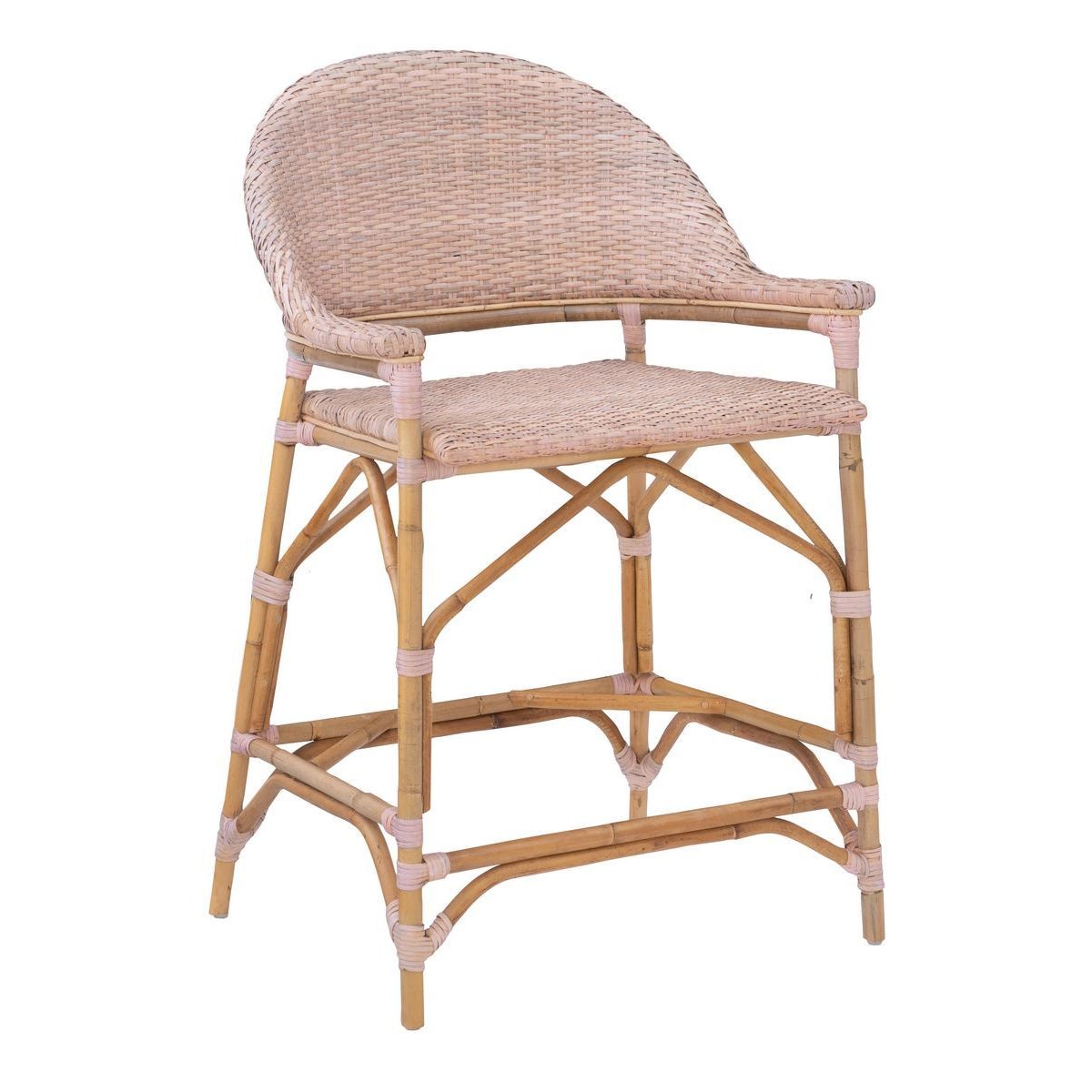 NEW!! Newport Beach Counter ChairFrame Color - NaturalWeave Color - Blush