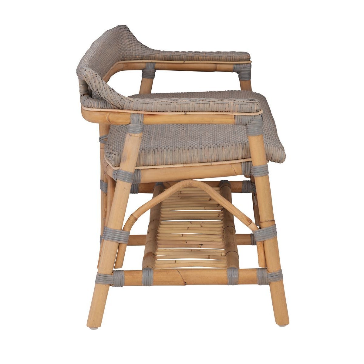 NEW!! Newport Beach BenchFrame Color - NaturalWeave Color - Fog Gray