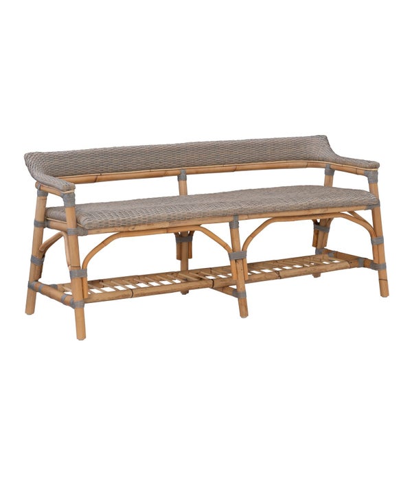 NEW!!  Newport Beach BenchFrame Color - NaturalWeave Color - Fog Gray
