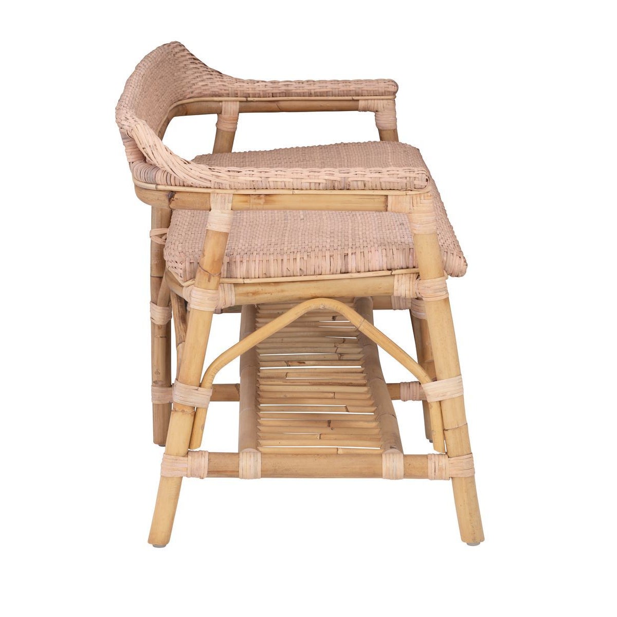 NEW!! Newport Beach BenchFrame Color - NaturalWeave Color - Blush