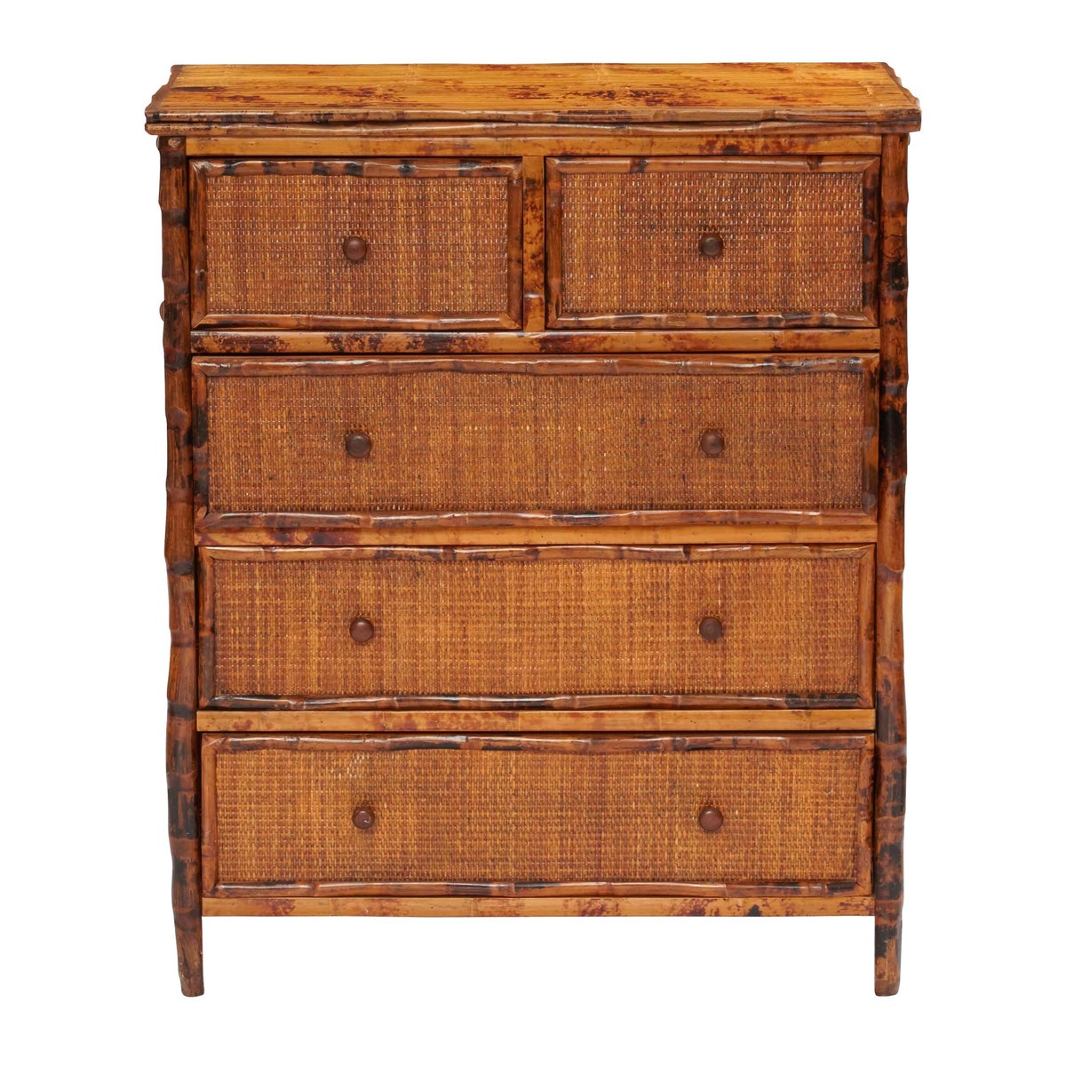 Chest of Drawers Woven Drawers Frame Color - Antique Tortoise