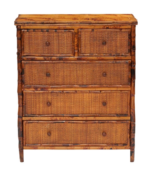 Chest of Drawers Woven Drawers Frame Color - Antique Tortoise