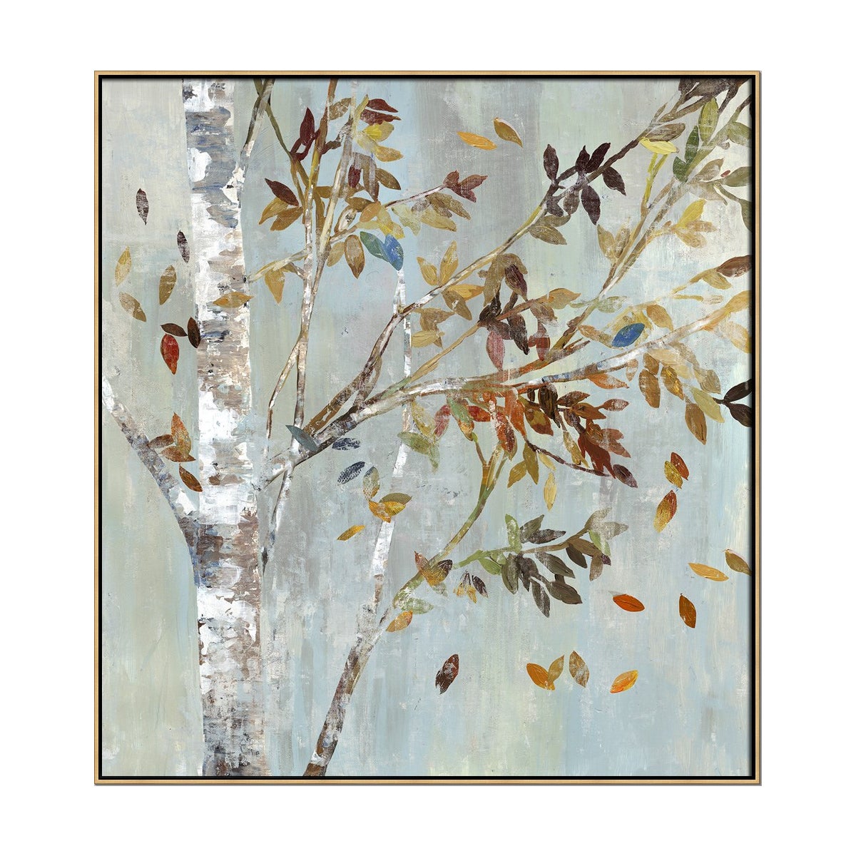 BIRCH w/LEAVES I framed