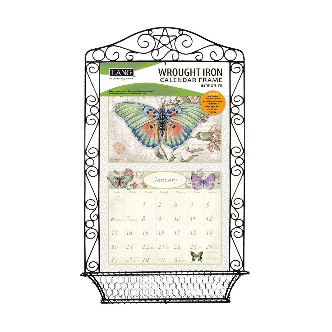 WROUGHT IRON CALENDAR FRAME - calendar frames & hangers | LANG Companies WROUGHT IRON CALENDAR FRAME - calendar frames & hangers | LANG Companies