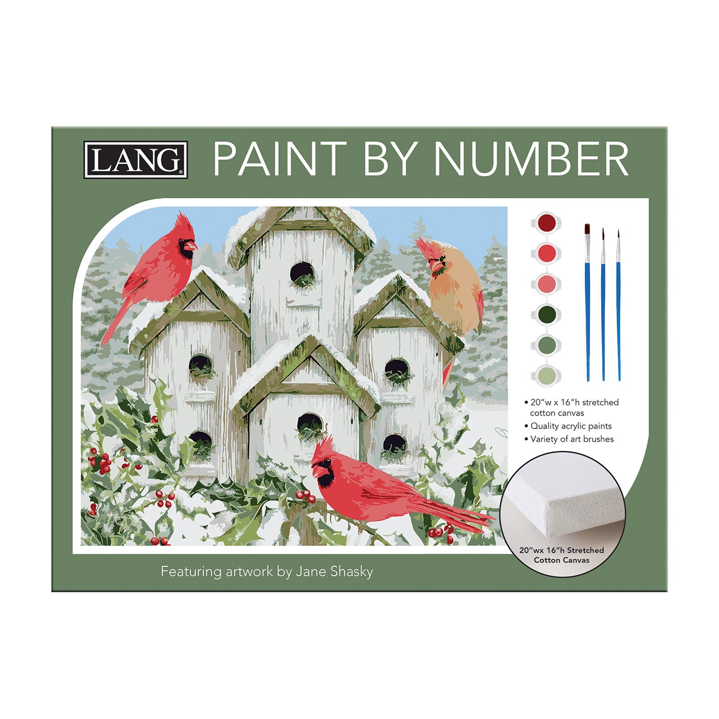 Cardinal and Candle Light Street Lamp Paint By Numbers Kit — Lil Paint Shop