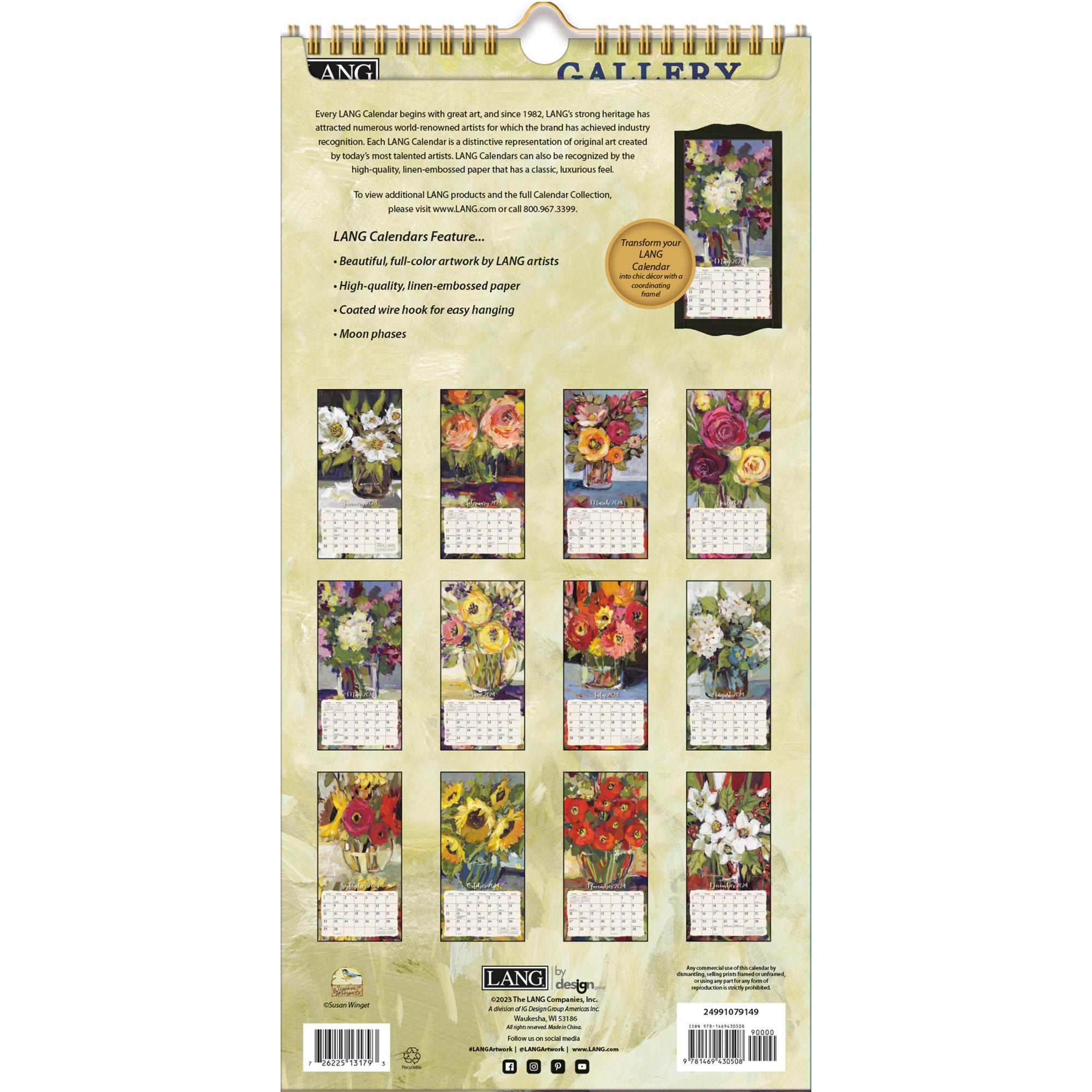 GALLERY FLORALS - 2024 vertical wall calendar | LANG Companies