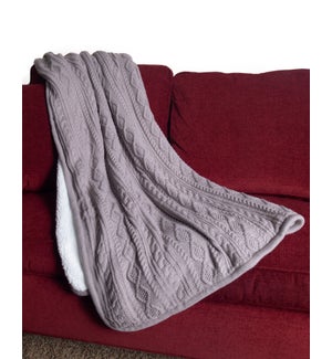 Knit Taupe Sherpa Throw
