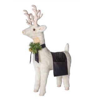 White Reindeer Footrest Charcoal Trim