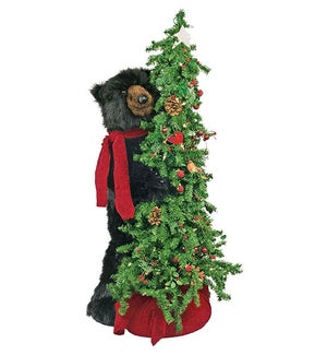 Berry Christmas Tree Bear Black 40 in.