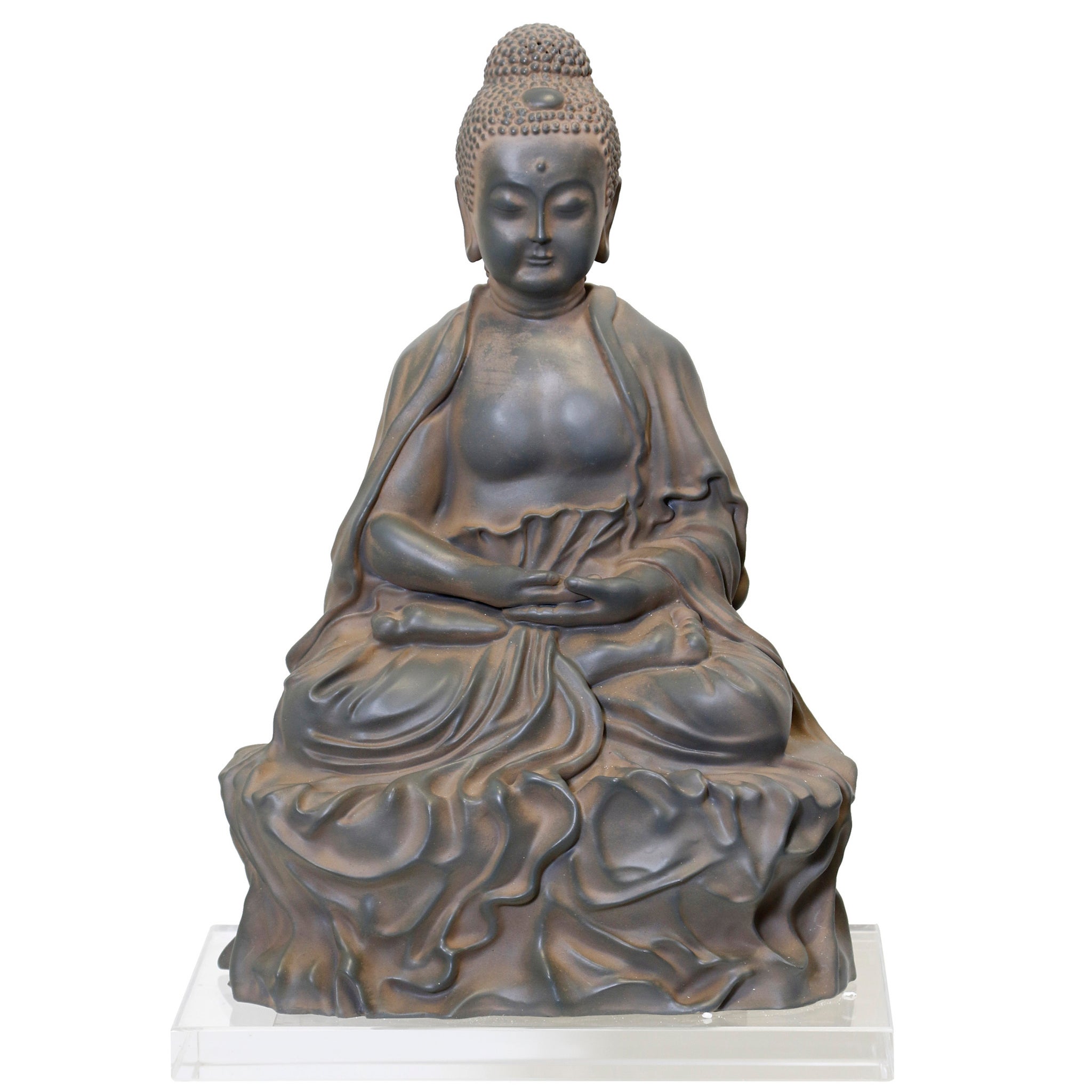 BUDDHA STATUE | Weathered Sandstone Grey Finish on Resin
