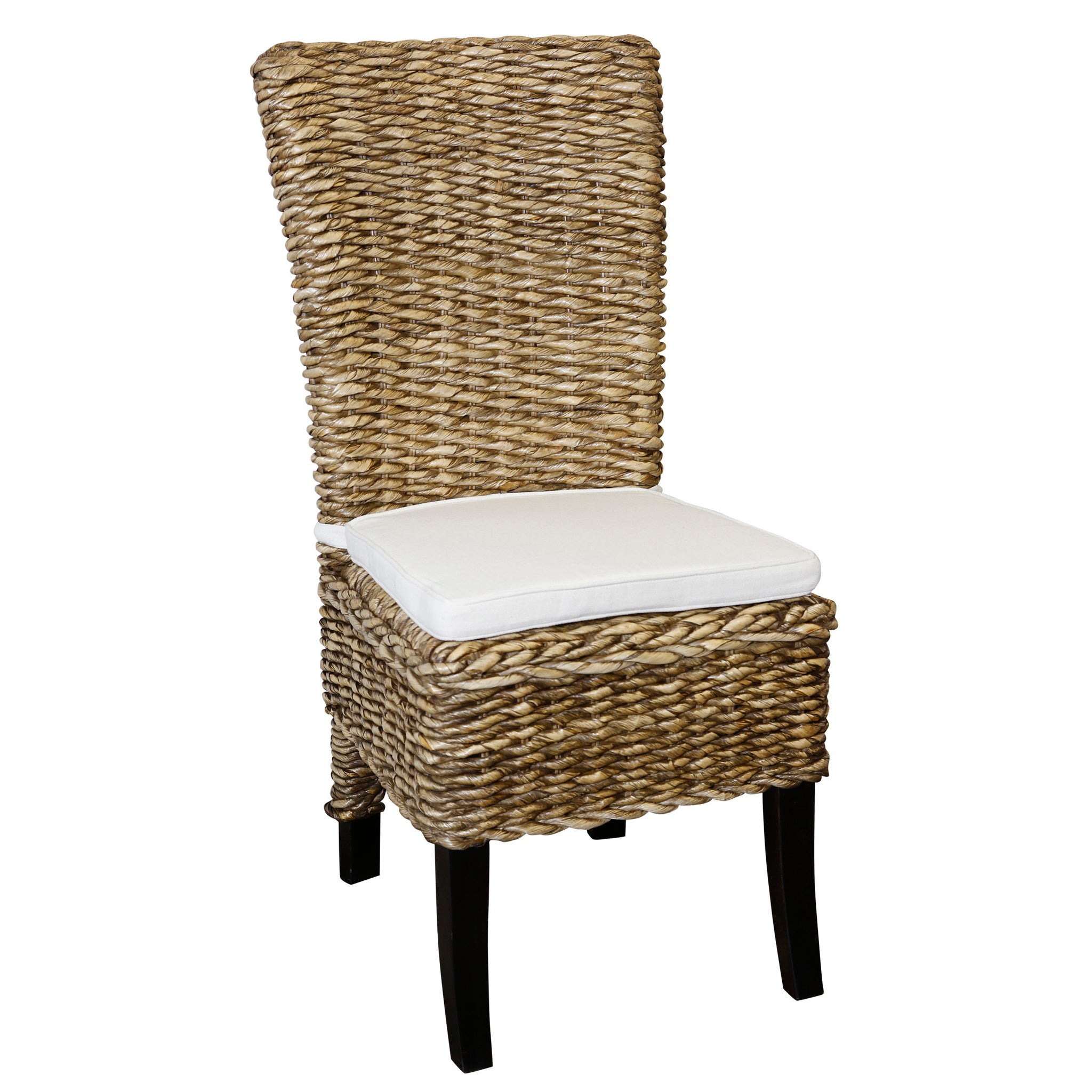 REAGAN DINING CHAIR Natural Finish on Woven Banana Leaf and