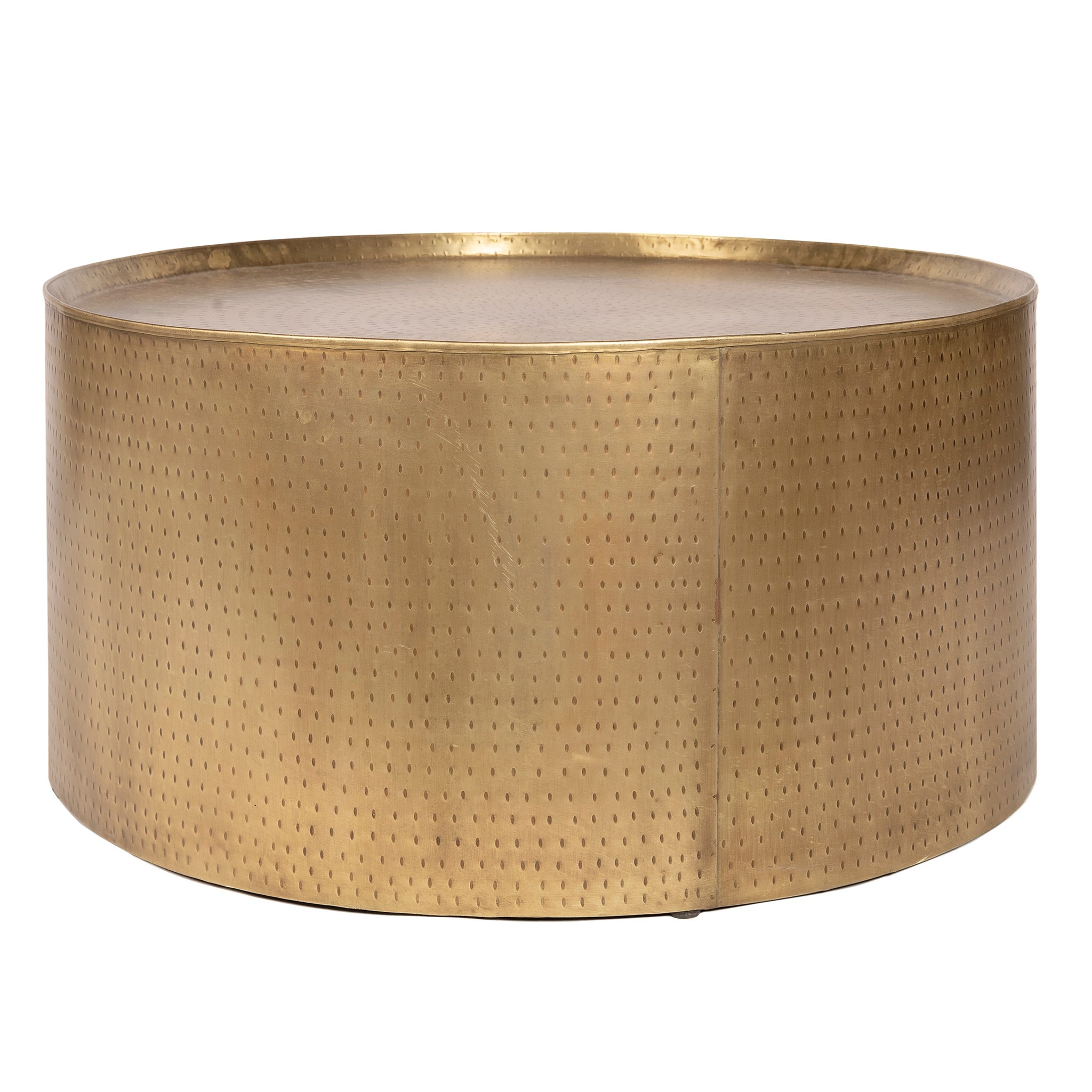 gold hammered side table