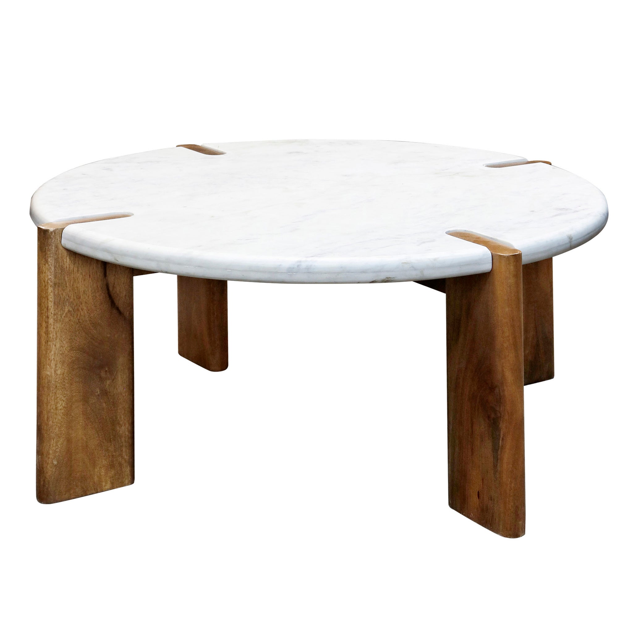 NOLAND COFFEE TABLE | Walnut Finish on Mango Wood with White