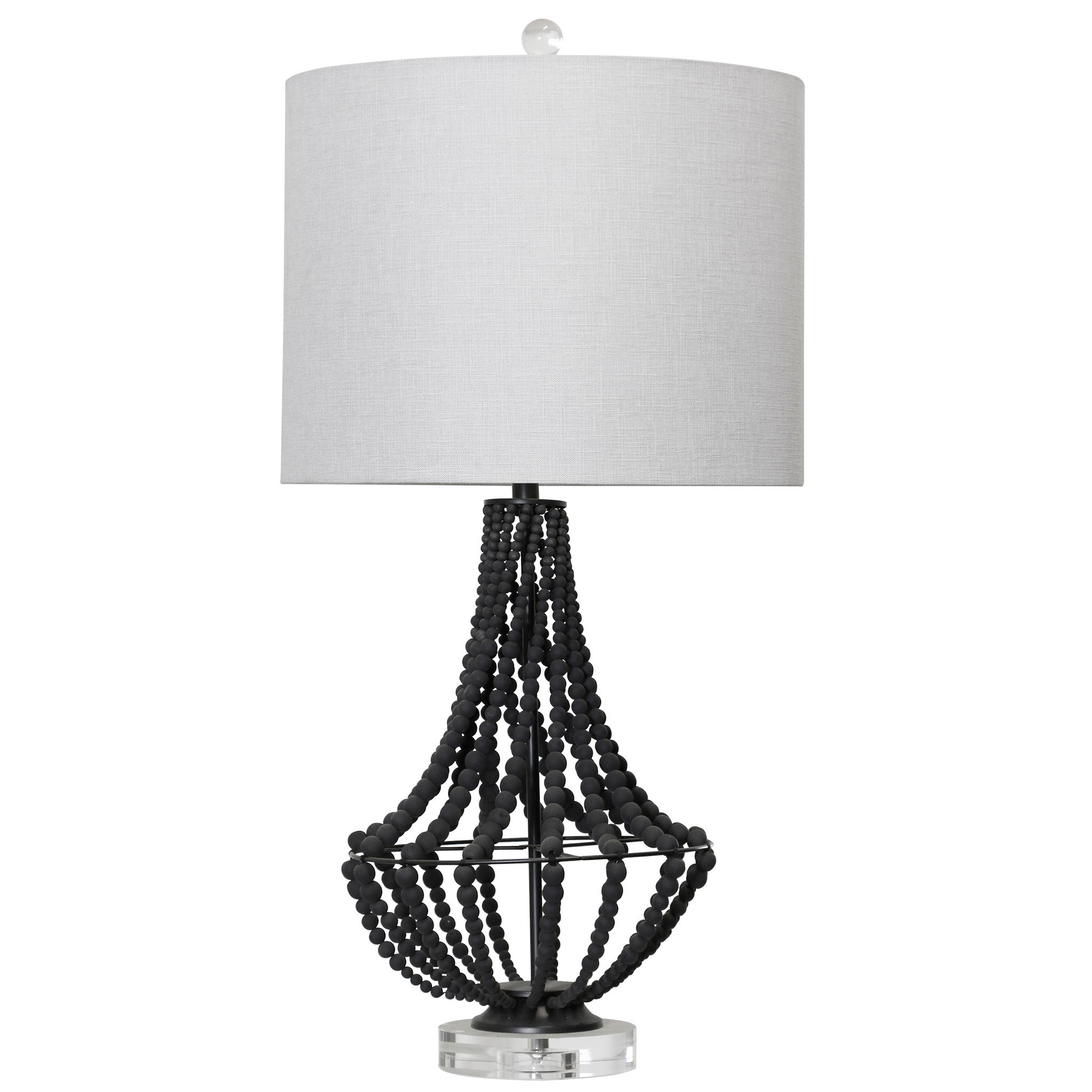 Wood bead table deals lamp