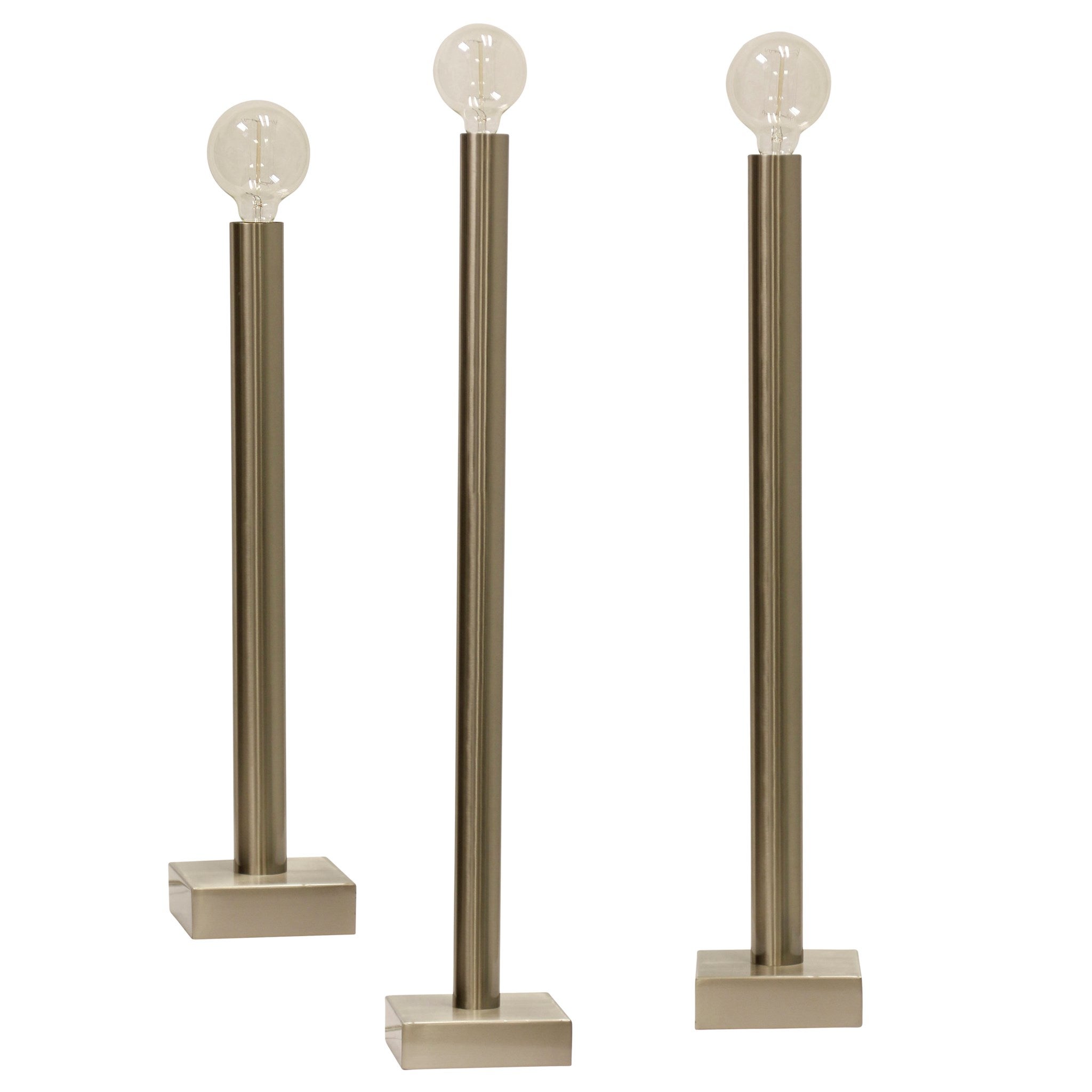 Brushed nickel deals lamp set