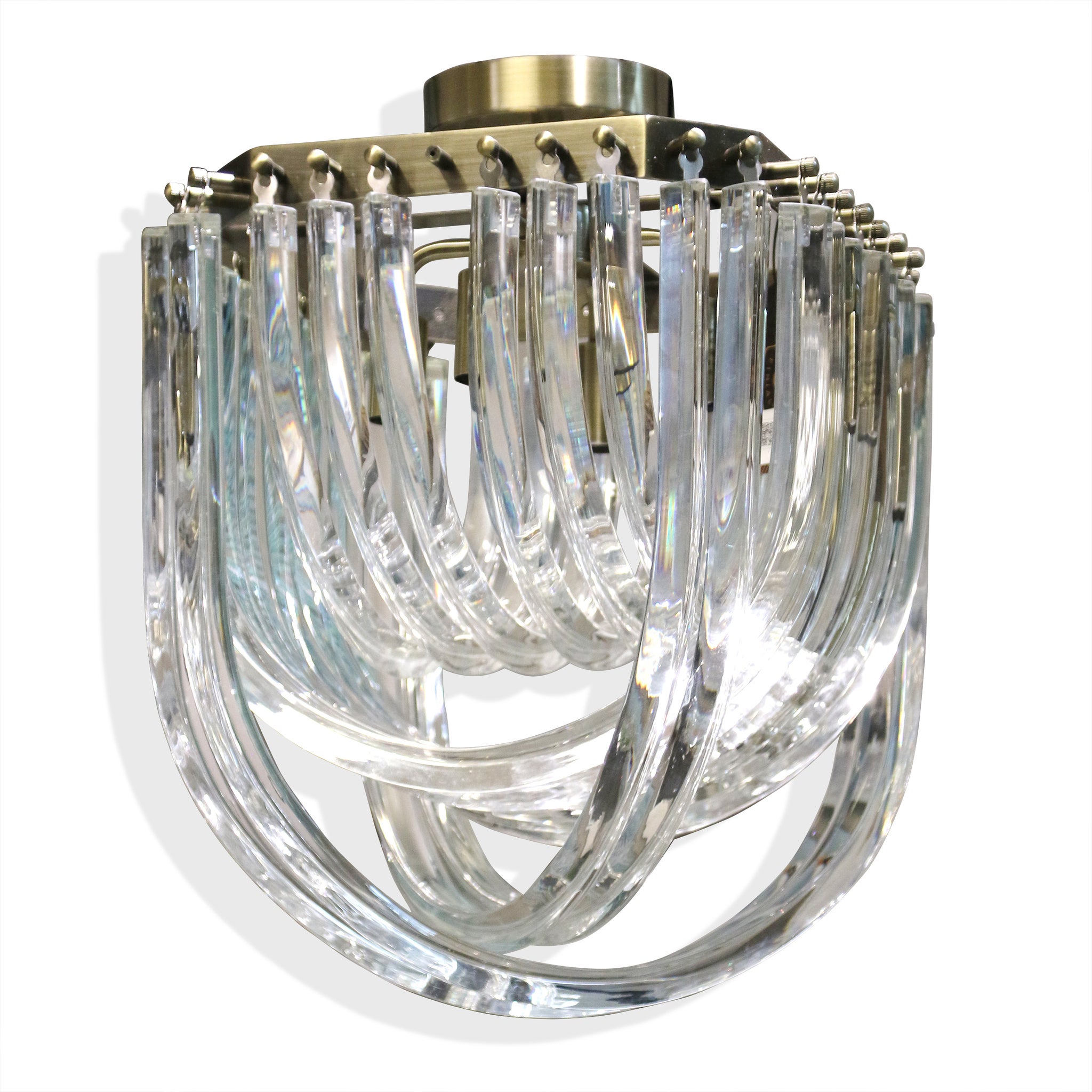 Lucite ribbon deals chandelier