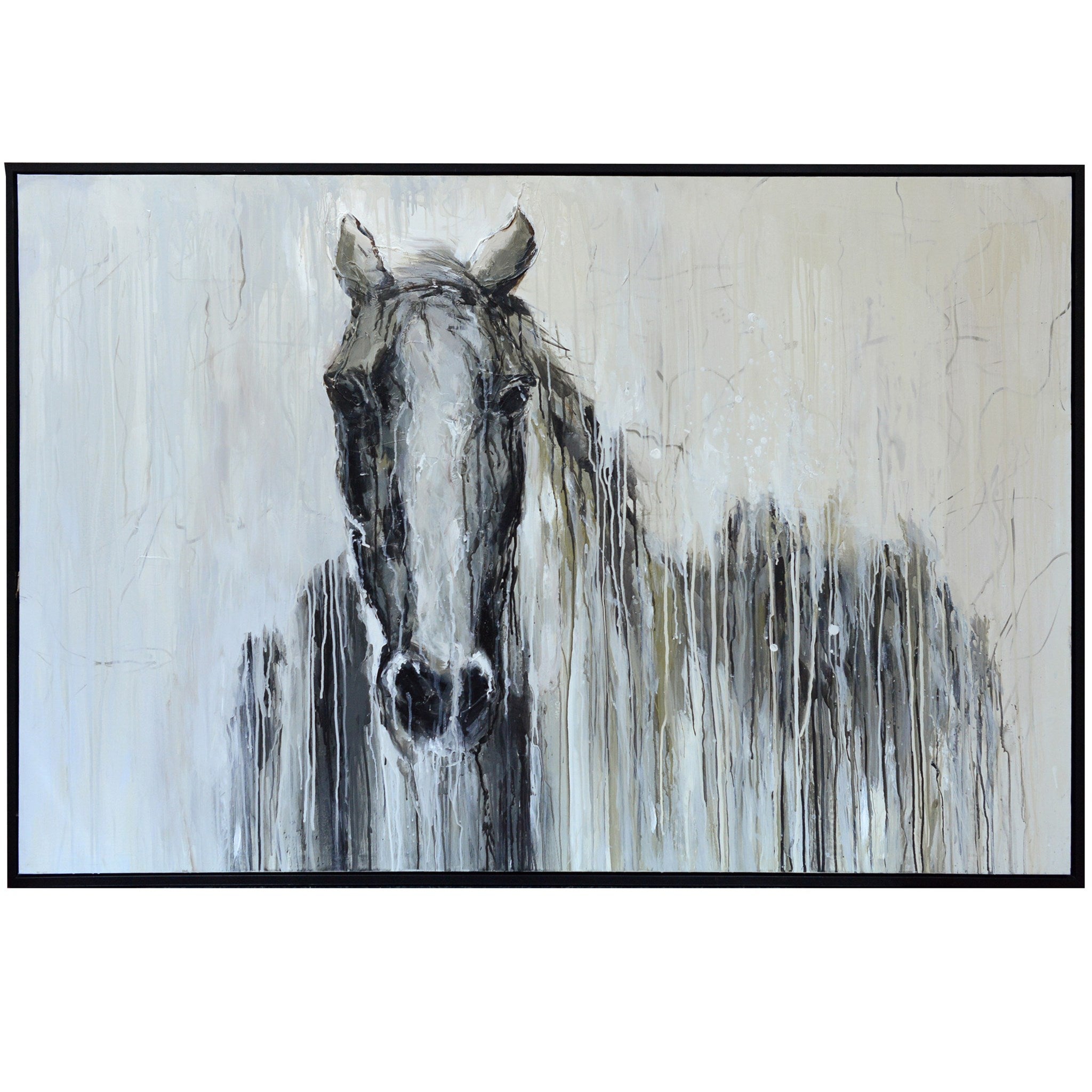 BLAZE FRAMED CANVAS ART | Hand Painted Horse | 1.5 inch Frame - |  Harpu0026Finial