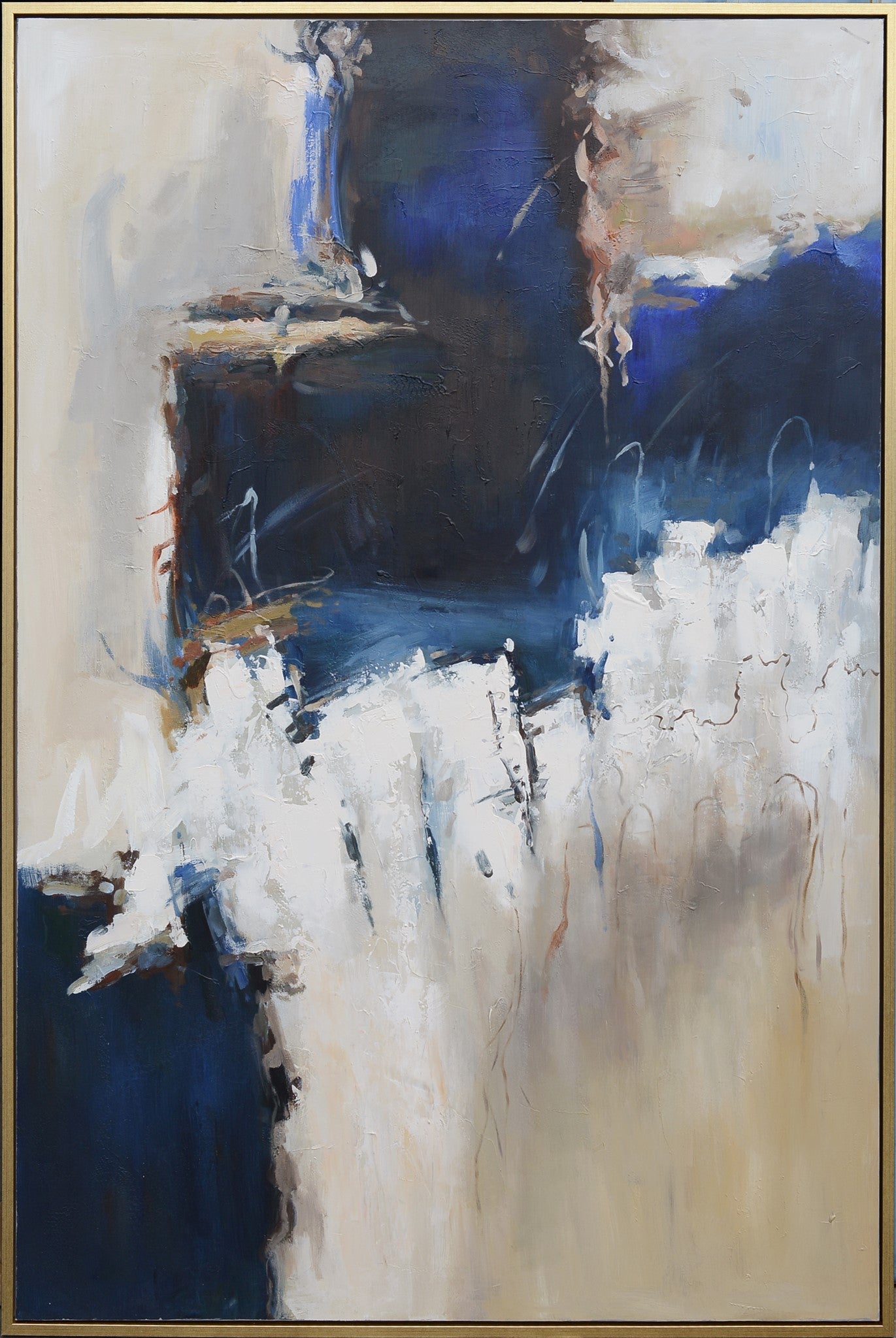 ATTICUS FRAMED CANVAS ART | Hand Painted Abstract | 1.5 inch