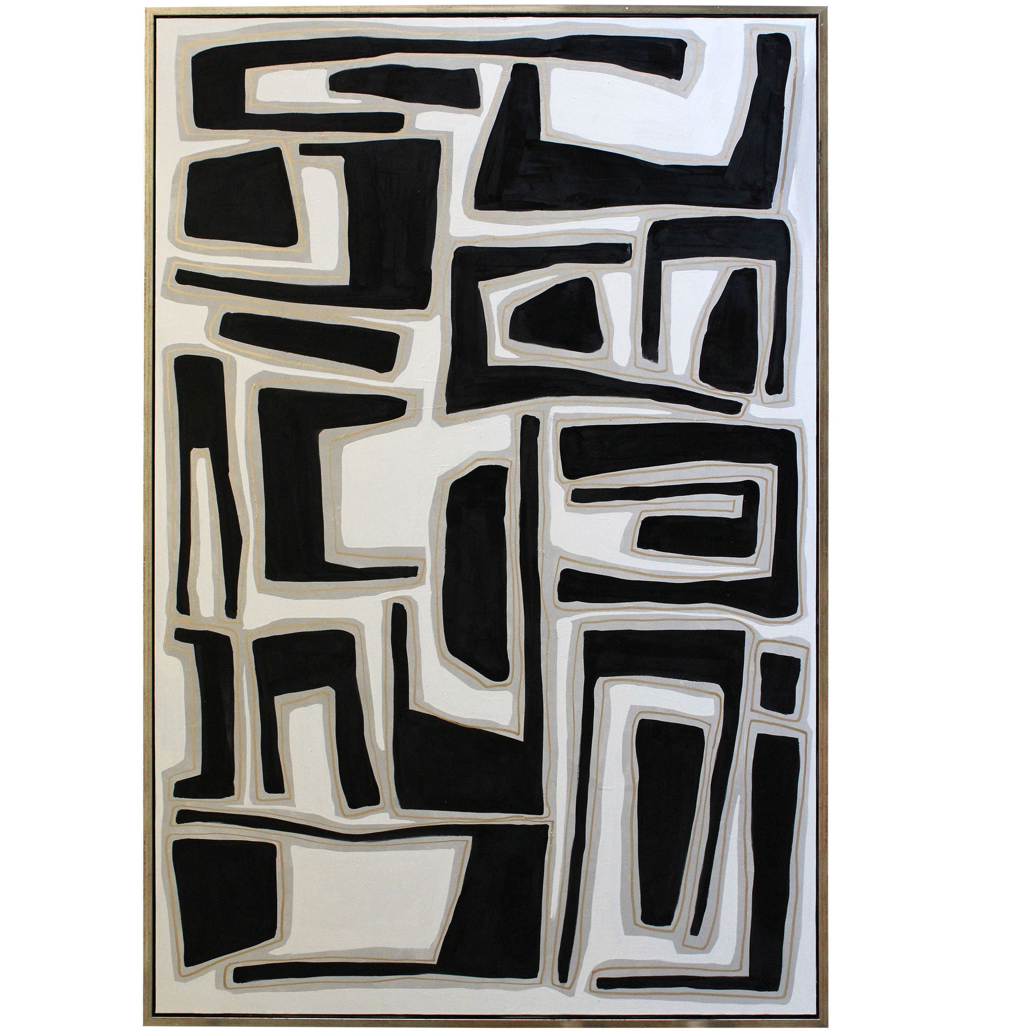 OVERNIGHT FRAMED CANVAS ART | Hand Painted Abstract | 1.5 inch