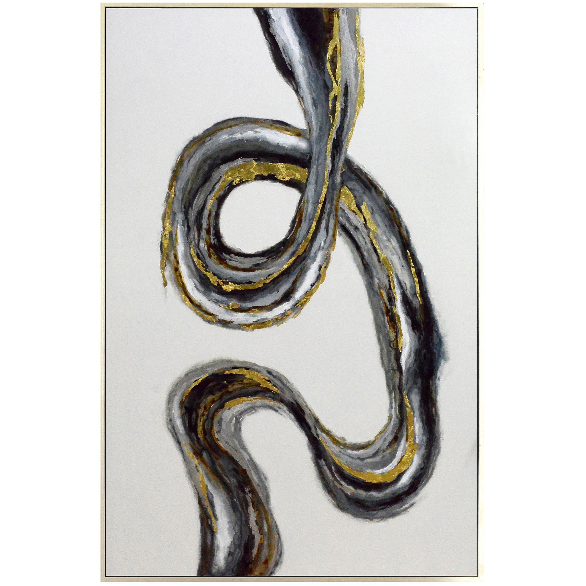 WAVE FRAMED CANVAS ART | Hand Painted Abstract | 1.5 inch Frame