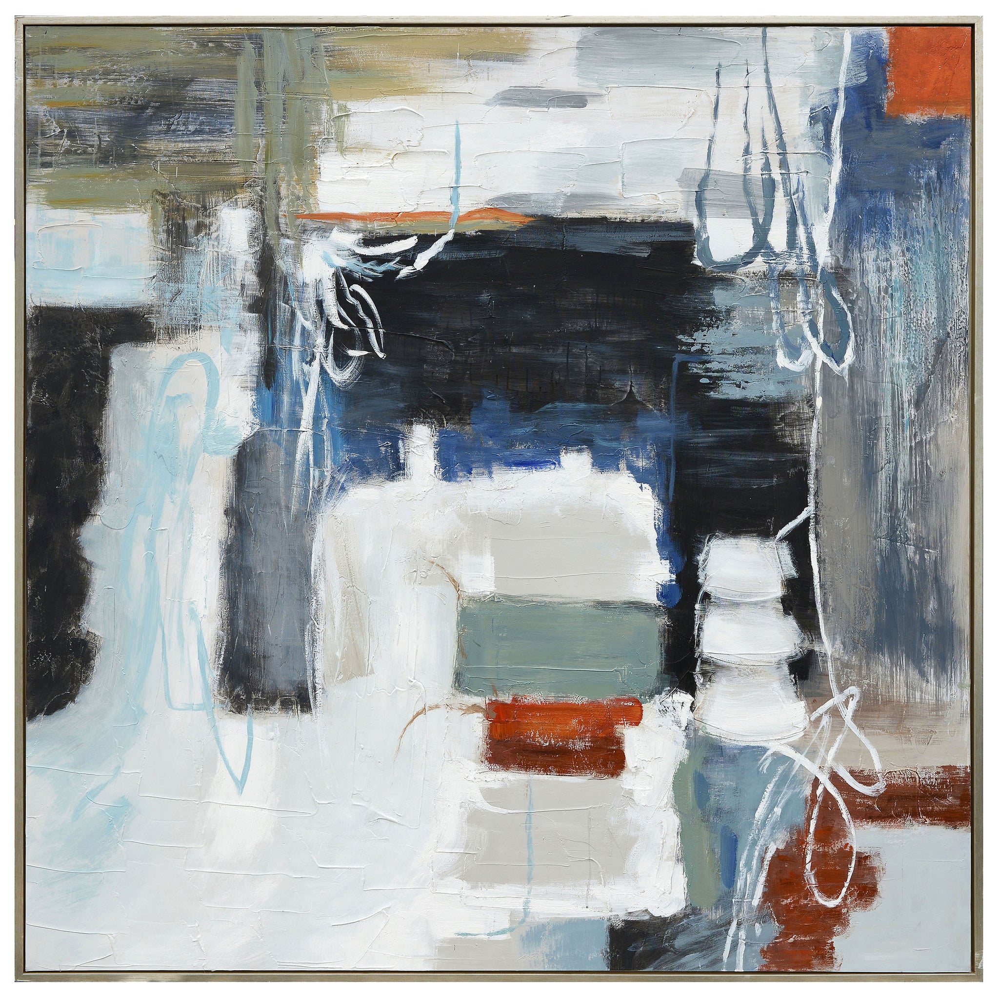 MIDNIGHTS FRAMED ART | Hand Painted Abstract | 1.5 inch Frame