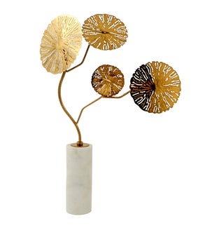 KOTE TREE STATUE- LARGE | Gold Finish on Metal with Marble Base