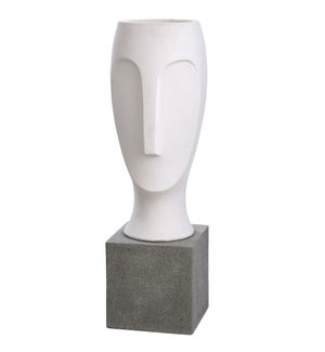 RAPU STATUE- SMALL | Frosted White Finish on Resin with Gray Base