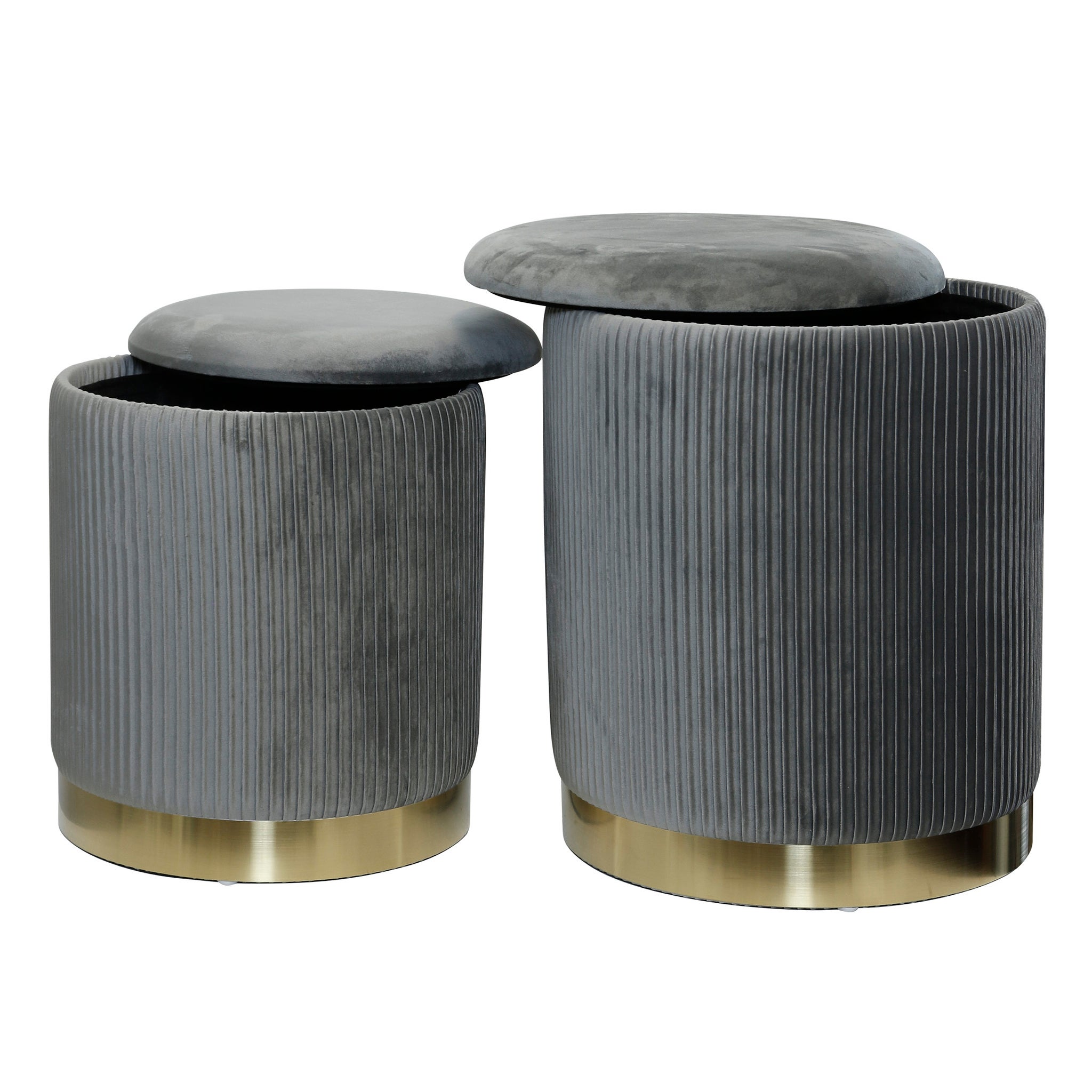 Gray and gold ottoman discount