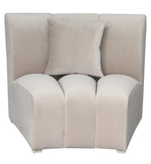 KILLEBREW SECTIONAL- TAUPE | PIECE | Taupe Velvet Fabric on Hardwood Frame
