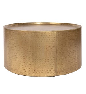 PALA COFFEE TABLE- GOLD | Distressed Gold Finish on Hammered Metal