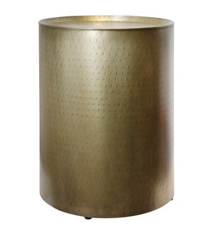 PALA END TABLE - GOLD | Distressed Gold Finish on Hammered Metal
