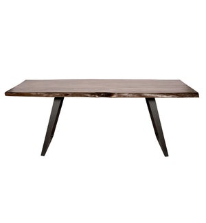 WILMINGTON DINING TABLE | Walter Gray Finish on Mango Wood with Black Metal Base