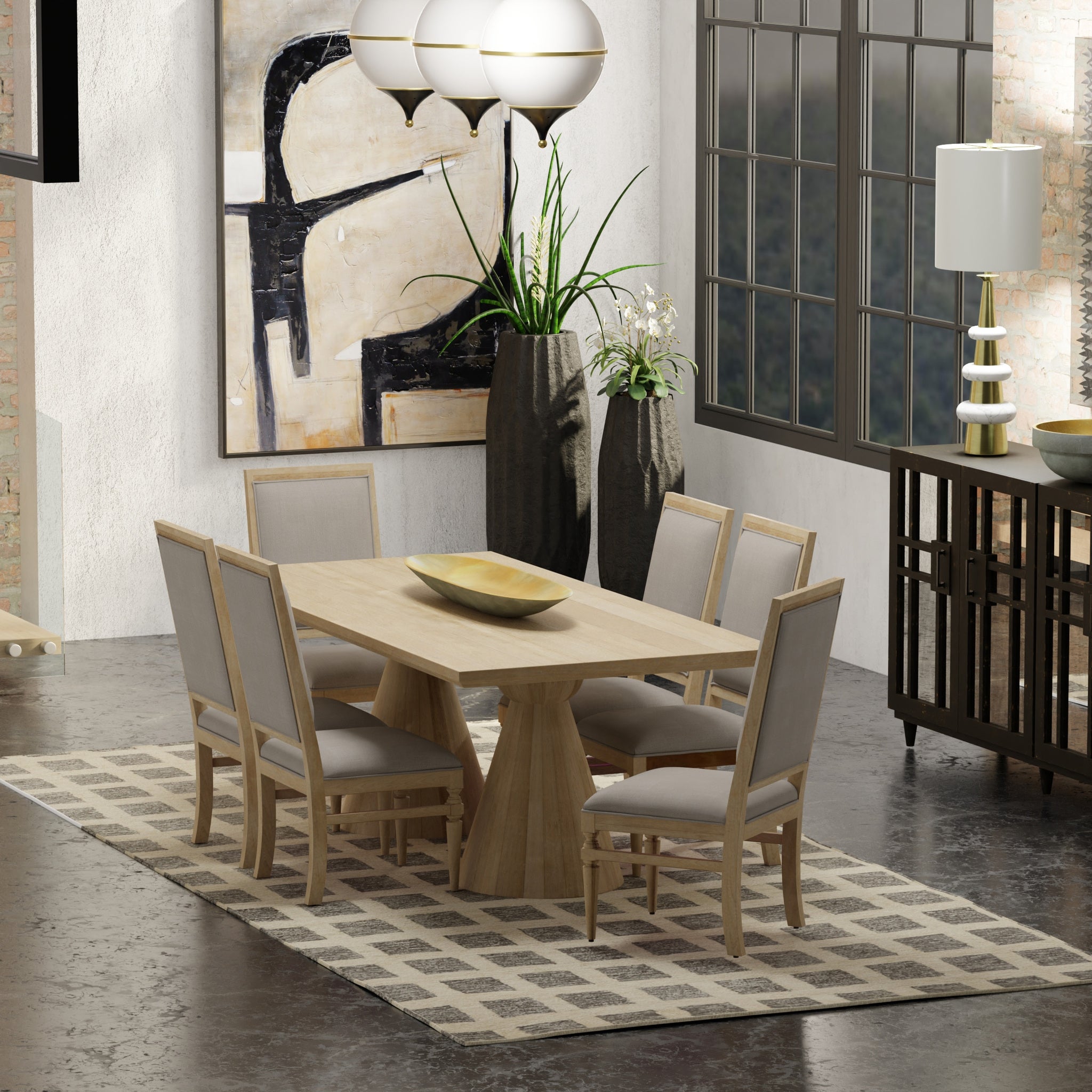 Blond wood dining table discount
