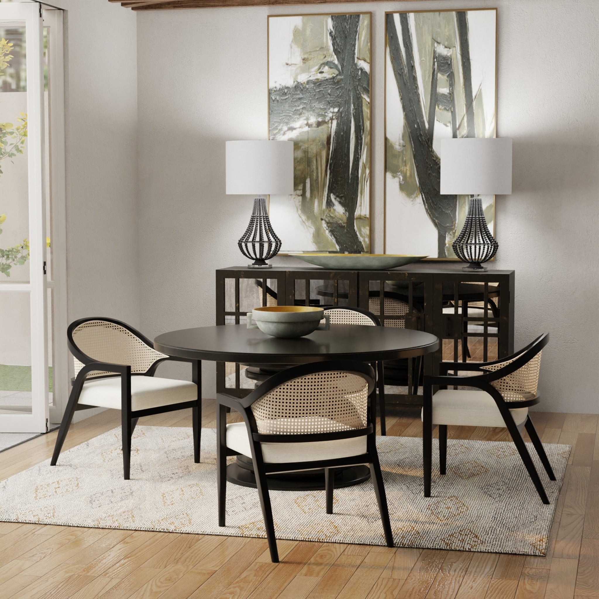 Black frame on sale dining chairs