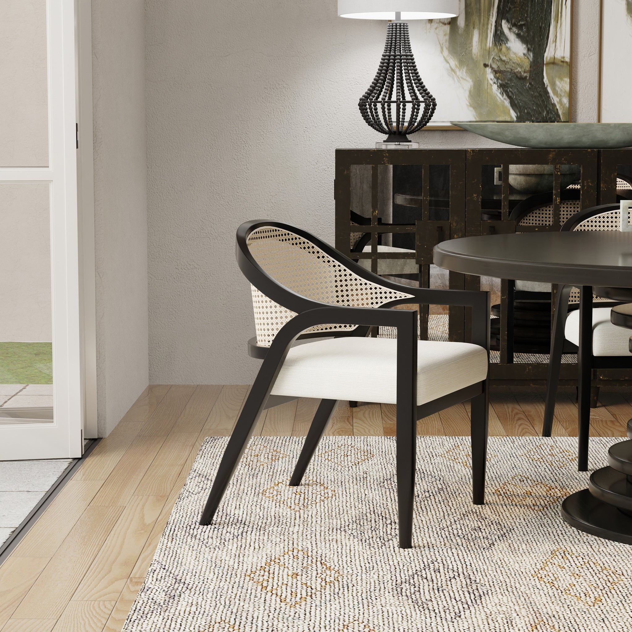 Wood frame online dining chairs