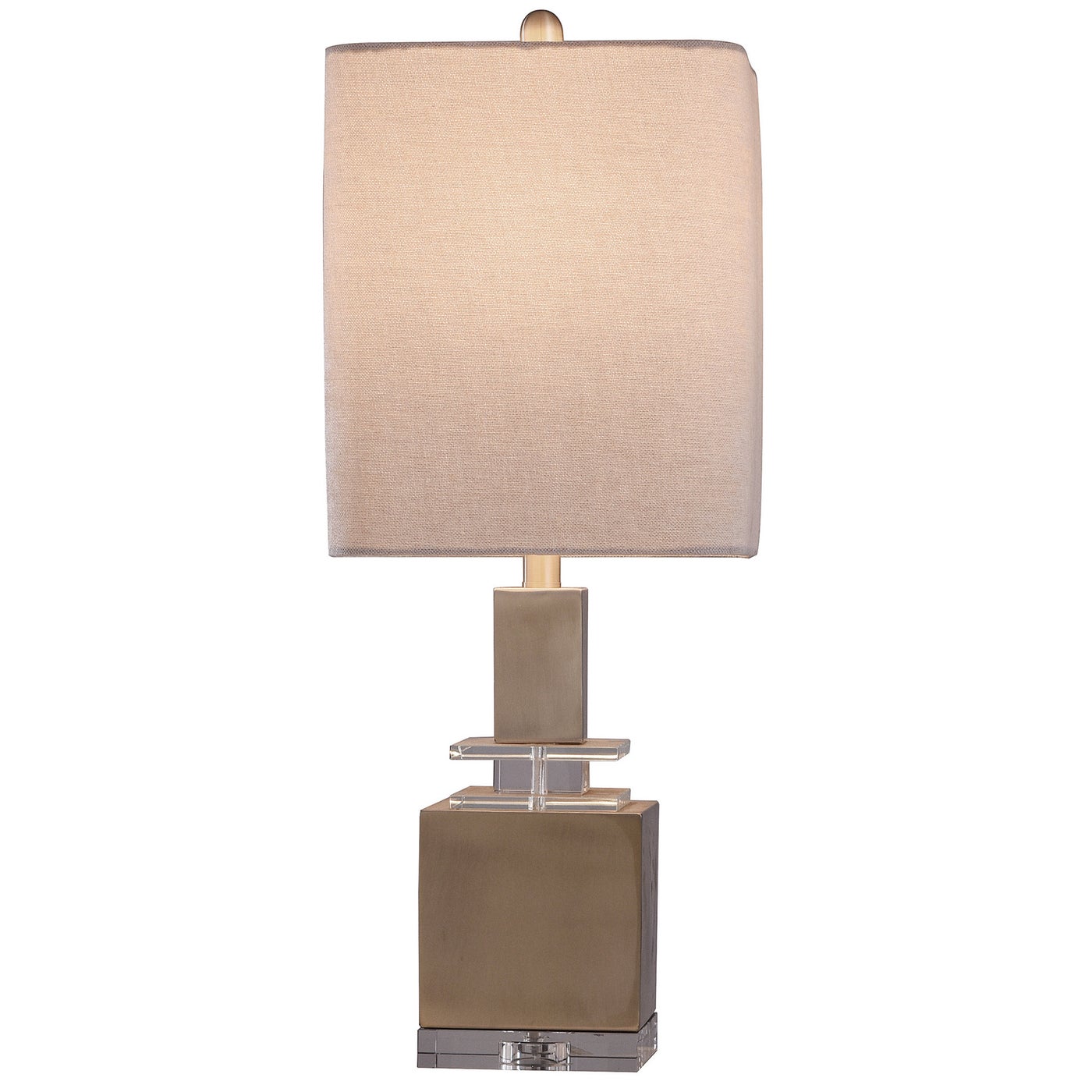 RONDA TABLE LAMP - Brass Finish on Metal Body with Crystal Center