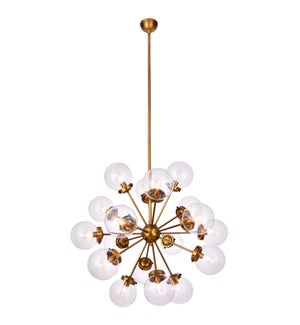 LANDON CHANDELIER | Clear Glass Globes with Brass Finished Metal