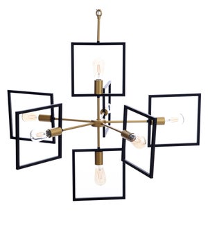 COMO CHANDELIER | Painted Gold and Black Finished Metal