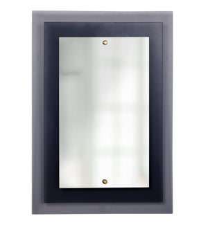 DOVE MIRROR | Smoke Finish on Glass Frame | Plain Glass Beveled Mirror