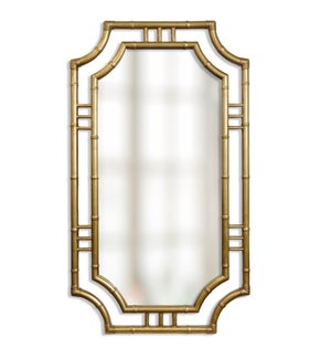 GRENADA MIRROR | Antique Gold Finish on Resin| Plain Glass Beveled Mirror