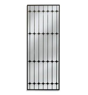 SWINDELL FLOOR MIRROR | Industrial Window Pane Design in Matte Black Finish | 84 H x 32 W x 2 D