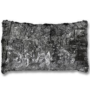 SHIMMER FUR SILVER PILLOW | Down Feather Insert