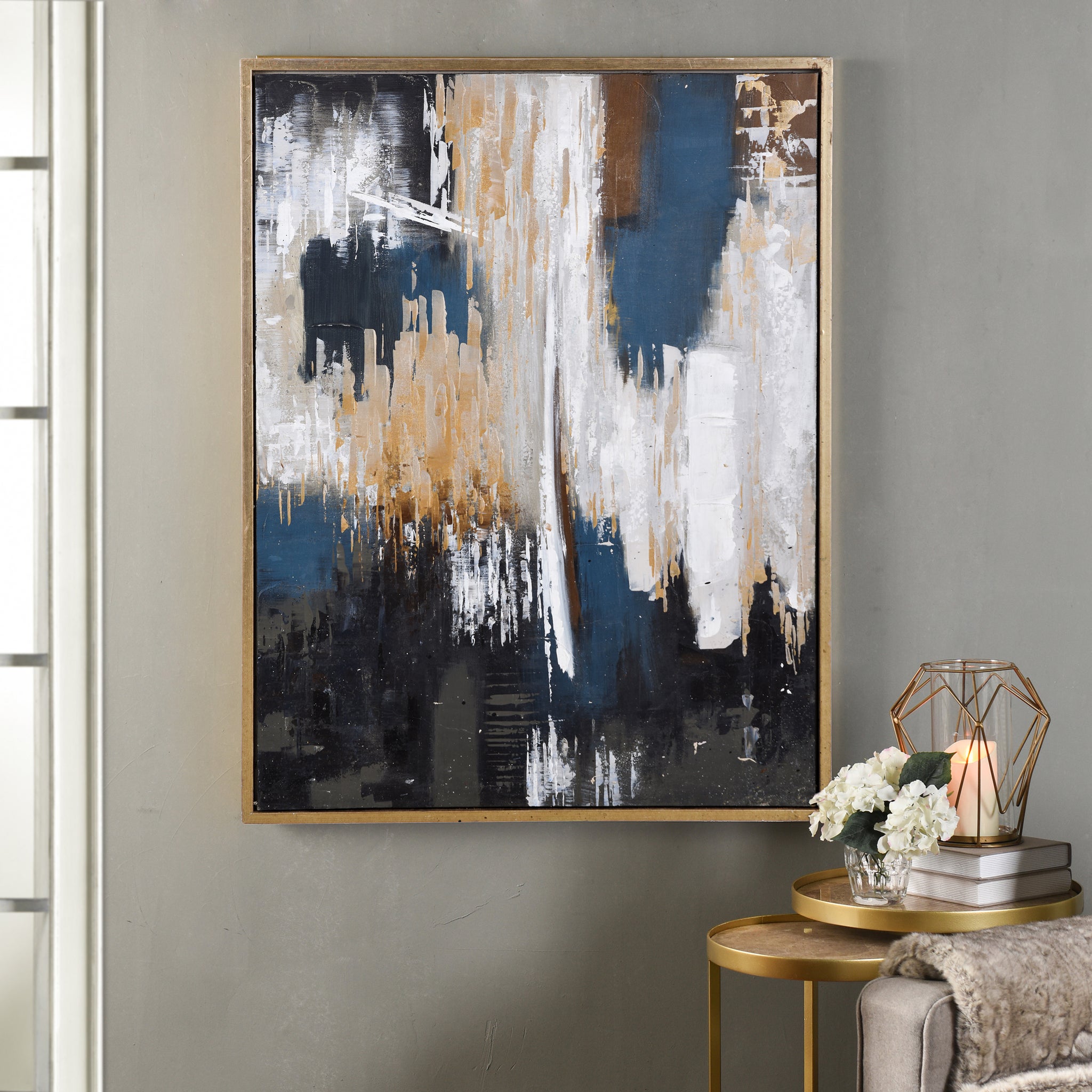 APOLLO FRAMED CANVAS ART- SMALL | Hand Painted Abstract | 1.5 inch