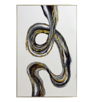 WAVE FRAMED CANVAS ART | Hand Painted Abstract | 1.5 inch Frame