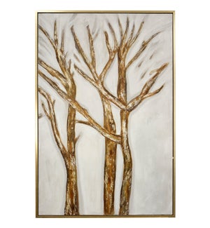 OAK II FRAMED CANVAS ART | Hand Painted Abstract Trees | 1.5 inch Frame