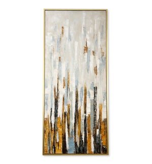 TOWERS OF GOLD FRAMED CANVAS ART | Hand Painted Abstract | 1.5 inch Frame