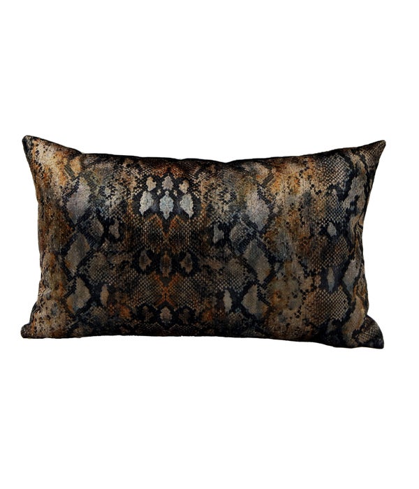 Snakeskin Pillow Bronz/Multi 16x26